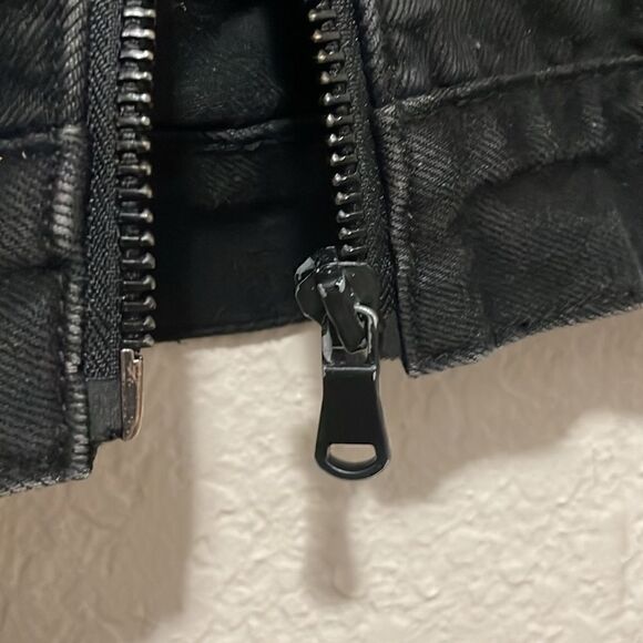 Rockstar Original Exo Patchwork Black Denim Trucker Jacket Size Small - Picture 6 of 10